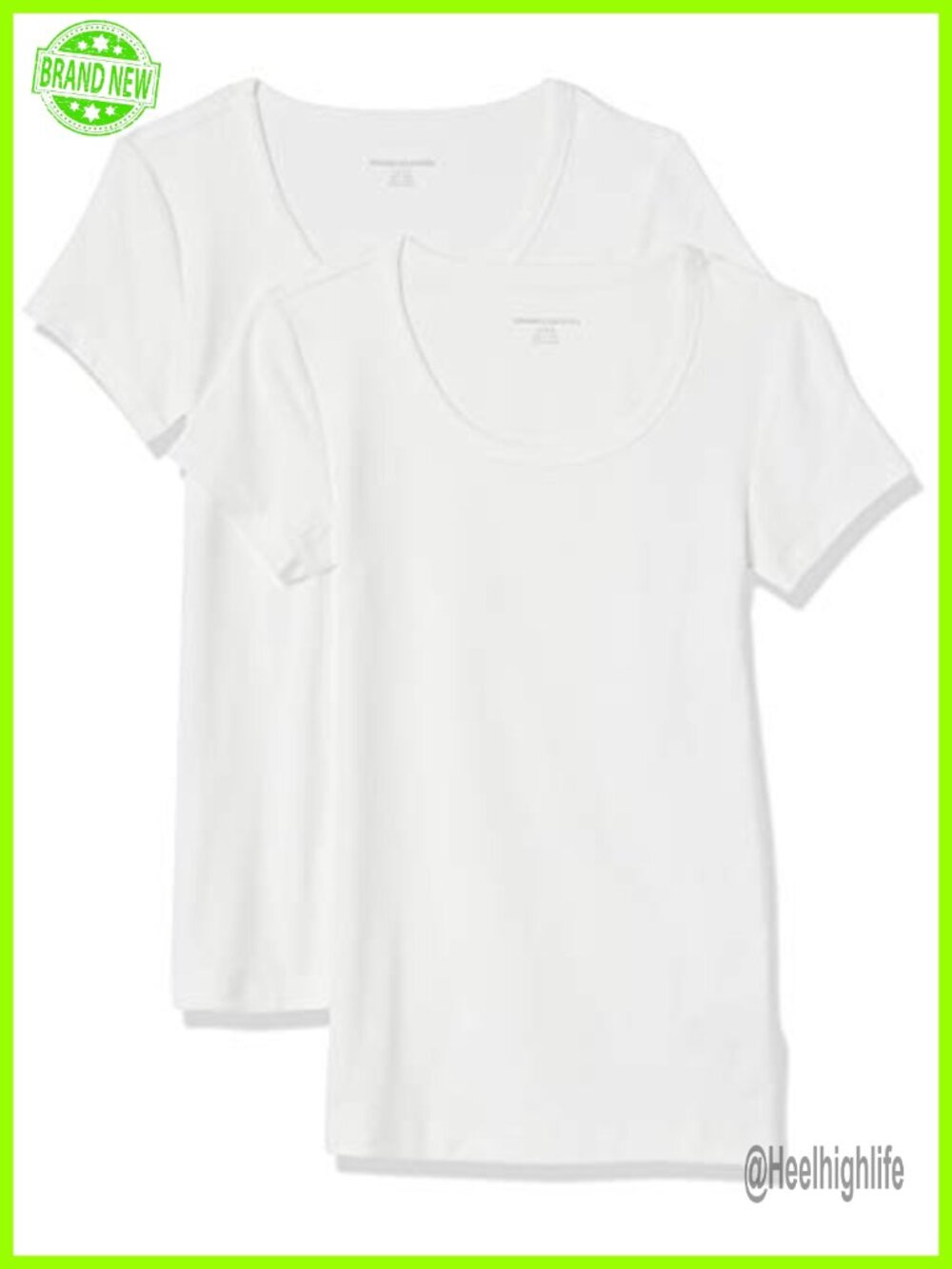 Cap Sleeve Scoop Neck Slim Fit T-Shirt 2 Pack Cotton Modal Rib